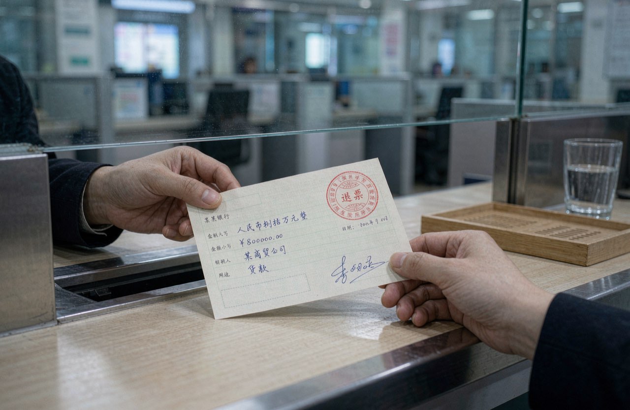 银行柜台递交退票支票
